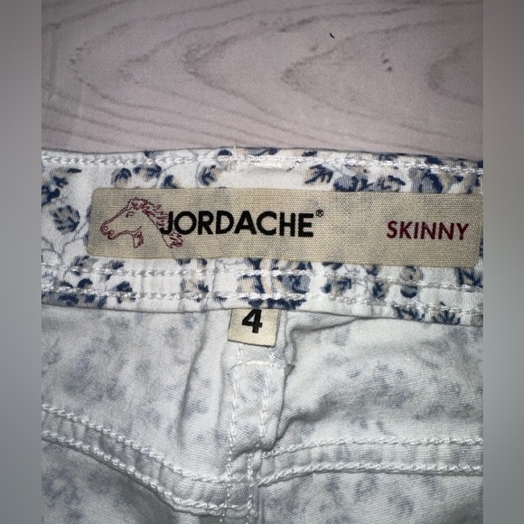 Jordache Skinny Jeans - Blue Floral Print - Size 4 Office Church Casual School - Picture 7 of 9